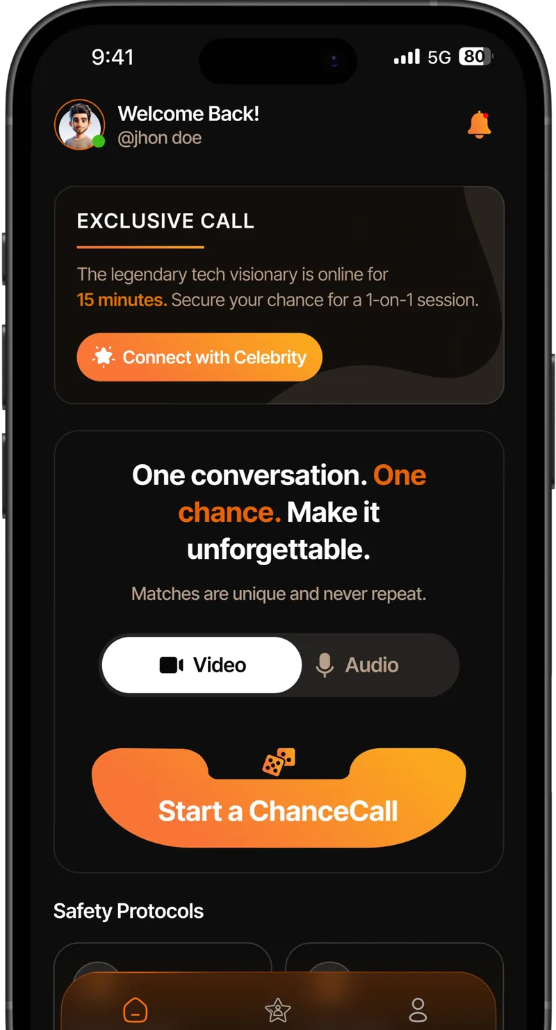 ChanceCall Mobile App Mockup